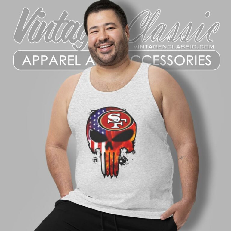 Punisher Skull San Francisco 49ers Tank Top Racerback Punisher Skull San Francisco 49ers Tank Top Racerback