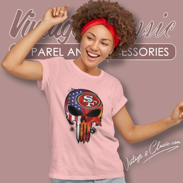 Punisher Skull San Francisco 49ers Women T Shirt Punisher Skull San Francisco 49ers Women T Shirt
