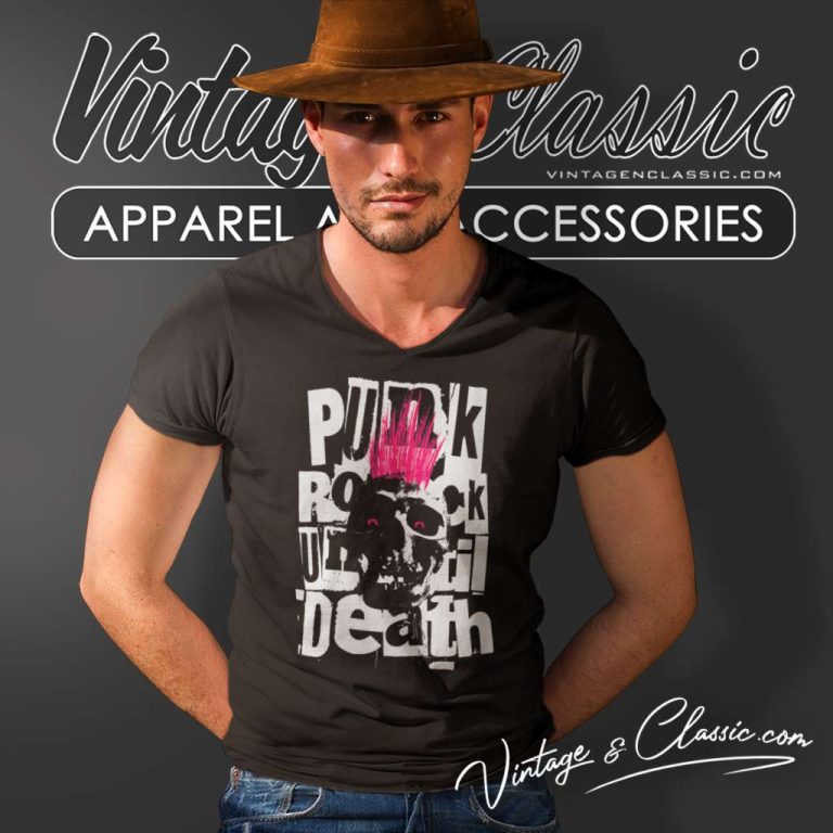 Punk Rock Until Death V Neck TShirt Punk Rock Until Death V Neck TShirt