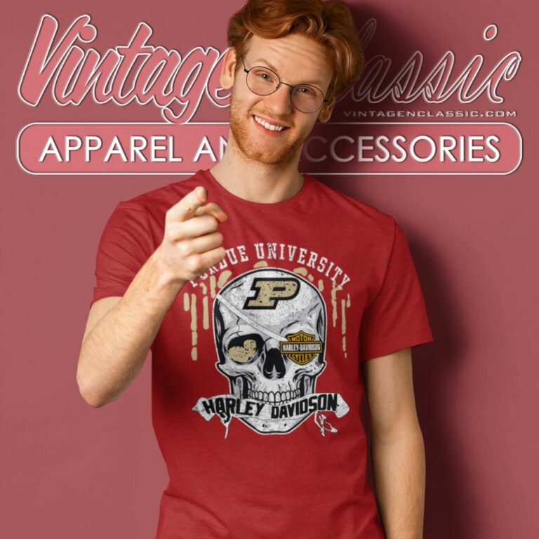 Purdue University Harley Davidson Skull T Shirt Purdue University Harley Davidson Skull T Shirt