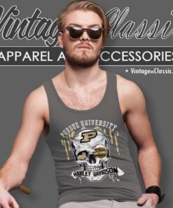 Purdue University Harley Davidson Skull Tank Top Racerback