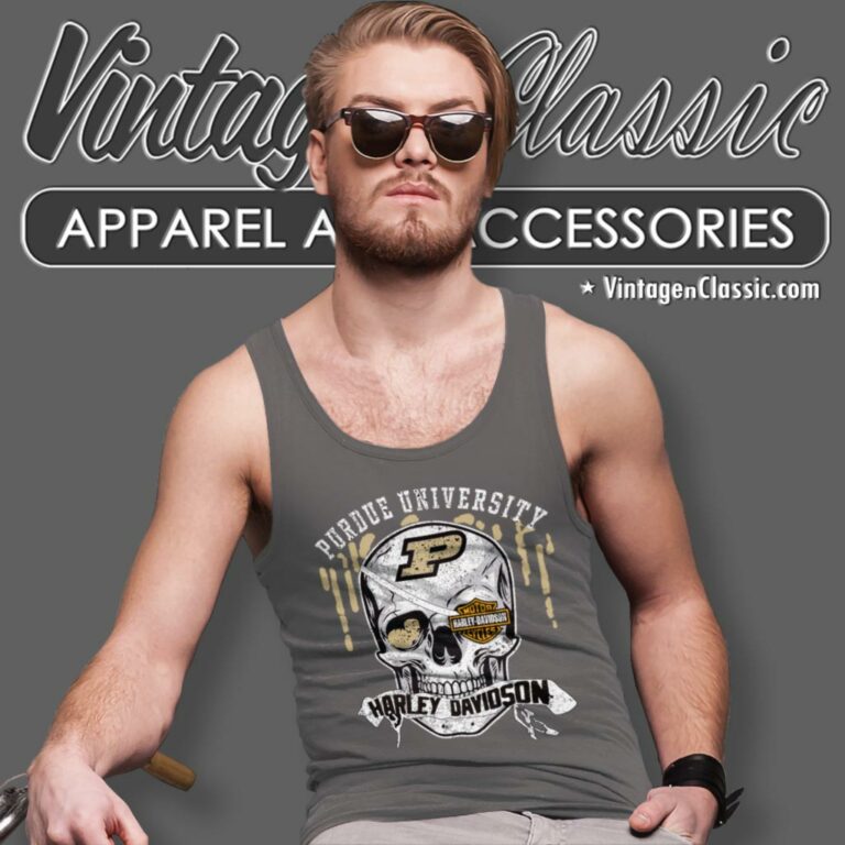 Purdue University Harley Davidson Skull Tank Top Racerback Purdue University Harley Davidson Skull Tank Top Racerback