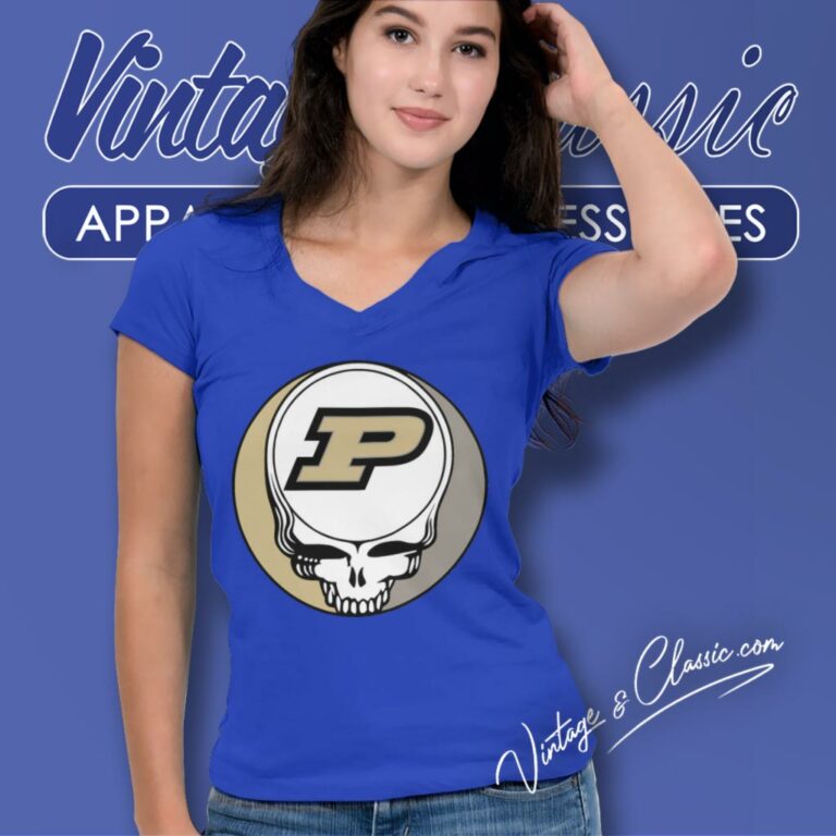 Purdue University West Lafayette Grateful Dead Steal Your Face V Neck TShirt Purdue University West Lafayette Grateful Dead Steal Your Face V Neck TShirt