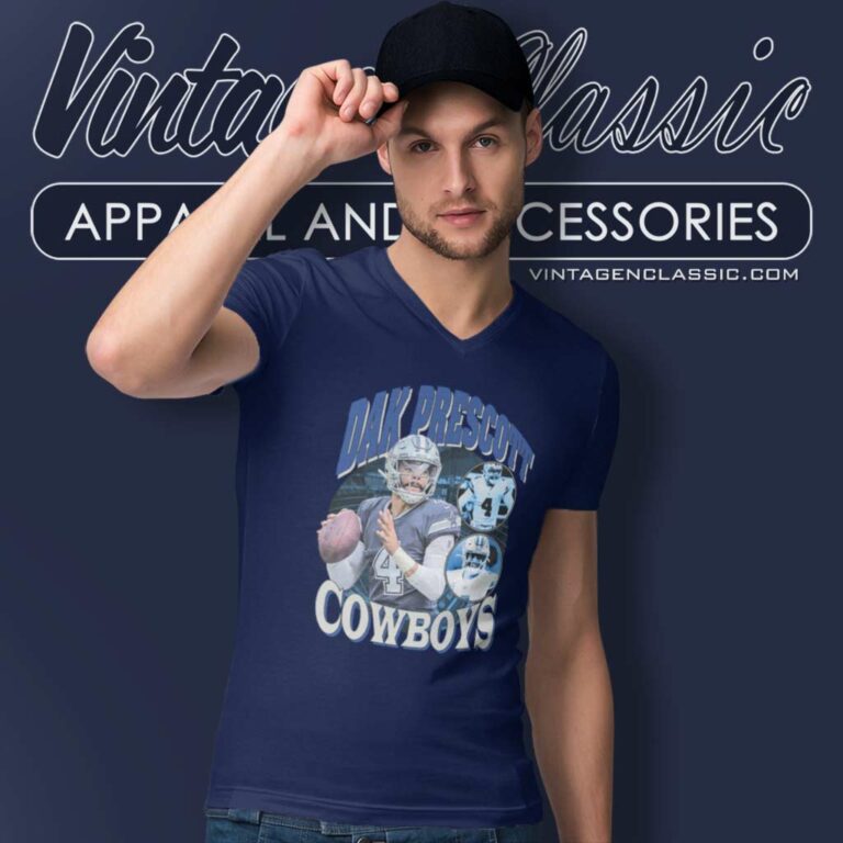 Qb Dak Prescott 4 Cowboys V Neck TShirt Qb Dak Prescott 4 Cowboys V Neck TShirt