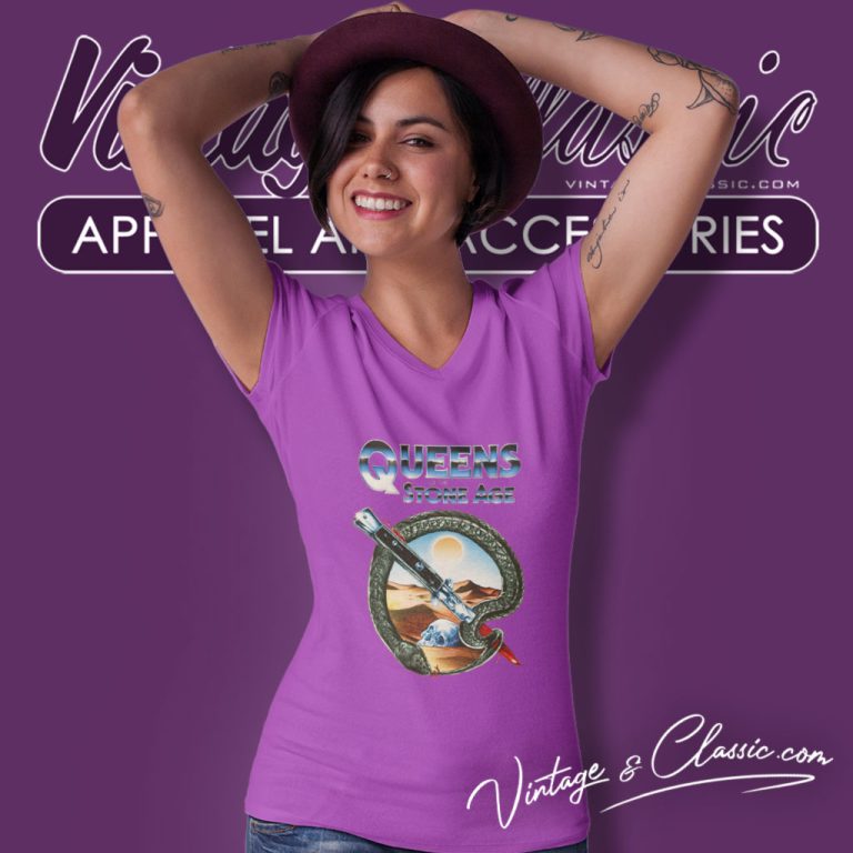 Qotsa Desert Skull V Neck TShirt Qotsa Desert Skull V Neck TShirt