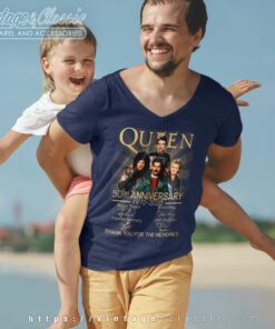 Queen 50th Anniversary Shirt 5 Queen 50th Anniversary V Neck TShirt