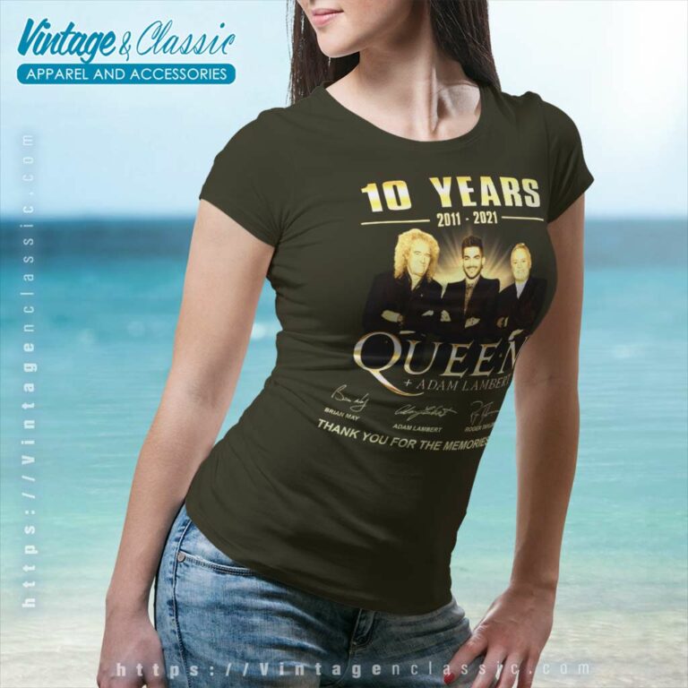 Queen Adam Lambert Signatures Women TShirt Queen Adam Lambert Signatures Women TShirt