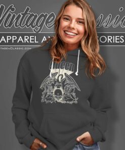 Queen Crest Glitter Boyfriend Fit Girls Hoodie