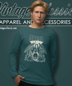 Queen Crest Glitter Boyfriend Fit Girls Long Sleeve Tee