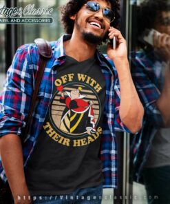 Queen Of Hearts Off With Their Heads V Neck TShirt