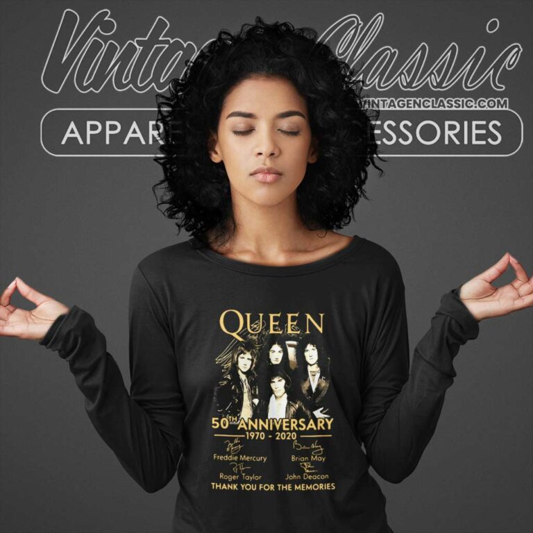 Queen Shirt 50th Anniversary 1970 2020 Long Sleeve Tee Queen Shirt 50th Anniversary 1970 2020 Long Sleeve Tee