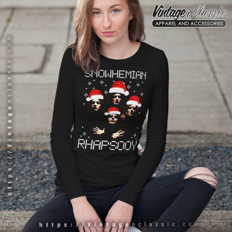 Queen Snowhemian Rhapsody Christmas Long Sleeve Tee Queen Snowhemian Rhapsody Christmas Long Sleeve Tee