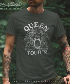 Queen Tour 75 Crest Logo Tshirt