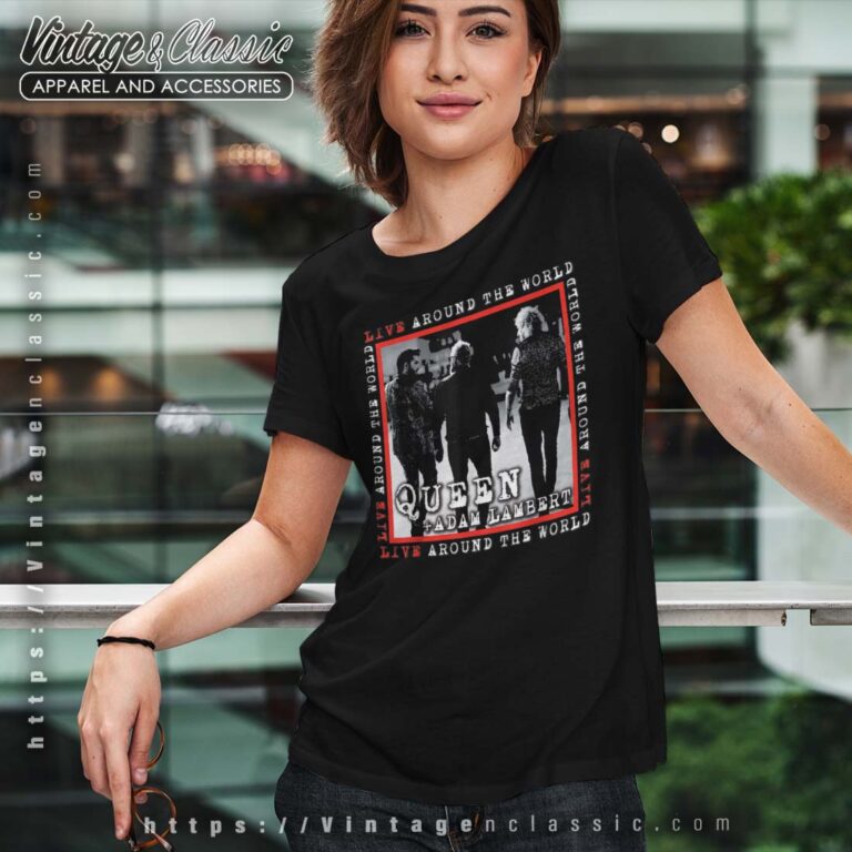 Queen X Adam Lambert Live Around The World Tshirt Queen X Adam Lambert Live Around The World Tshirt