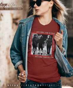 Queen X Adam Lambert Live Around The World Shirt 5 Queen X Adam Lambert Live Around The World Vneck