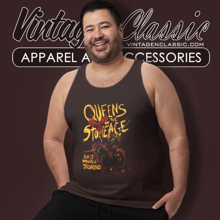 Queens Of The Stone Age Margate Uk Tank Top Racerback Queens Of The Stone Age Margate Uk Tank Top Racerback