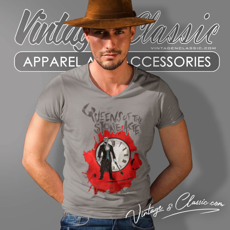 Queens Of The Stone Age Shirt Like Clockwork V Neck TShirt Queens Of The Stone Age Shirt Like Clockwork V Neck TShirt