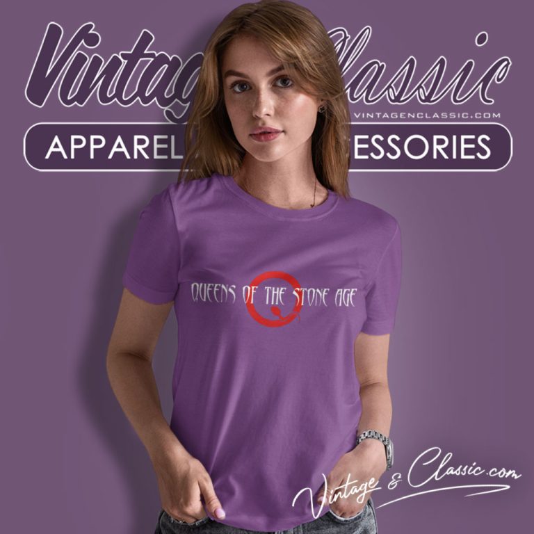 Queens Of The Stone Age Text Logo Women T Shirt Queens Of The Stone Age Text Logo Women T Shirt