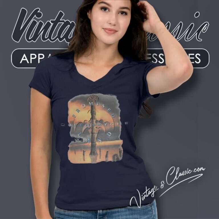 Queensryche 94 95 Europe Tour V Neck TShirt Queensryche 94 95 Europe Tour V Neck TShirt