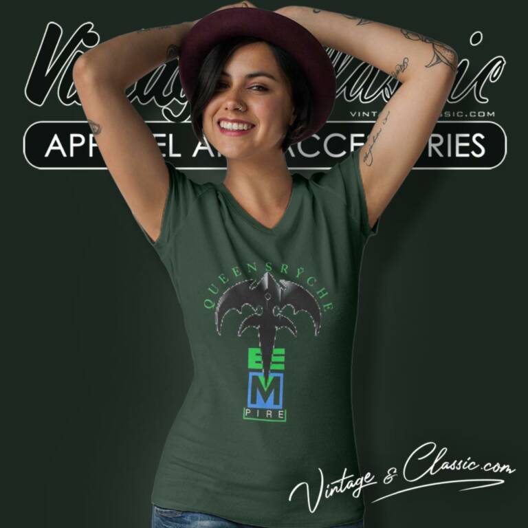 Queensryche Empire Album V Neck TShirt Queensryche Empire Album V Neck TShirt