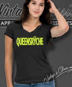 Queensryche Logo V Neck TShirt