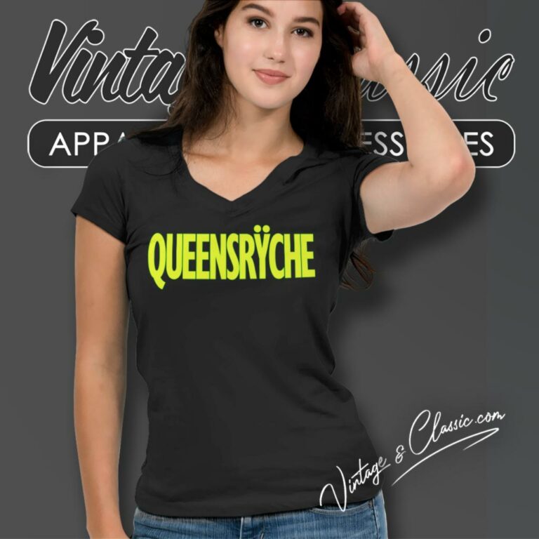 Queensryche Logo V Neck TShirt Queensryche Logo V Neck TShirt