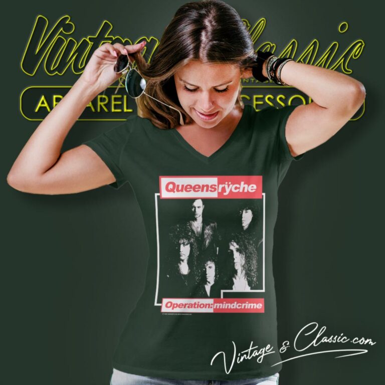 Queensryche Operation Mindcrime Album V Neck TShirt Queensryche Operation Mindcrime Album V Neck TShirt