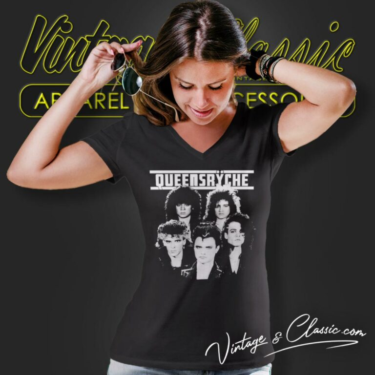 Queensryche Rage For Order Album V Neck TShirt Queensryche Rage For Order Album V Neck TShirt