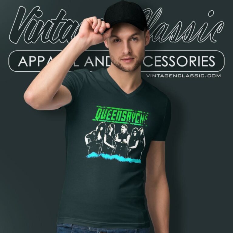 Queensryche The Warning American V Neck TShirt Queensryche The Warning American V Neck TShirt