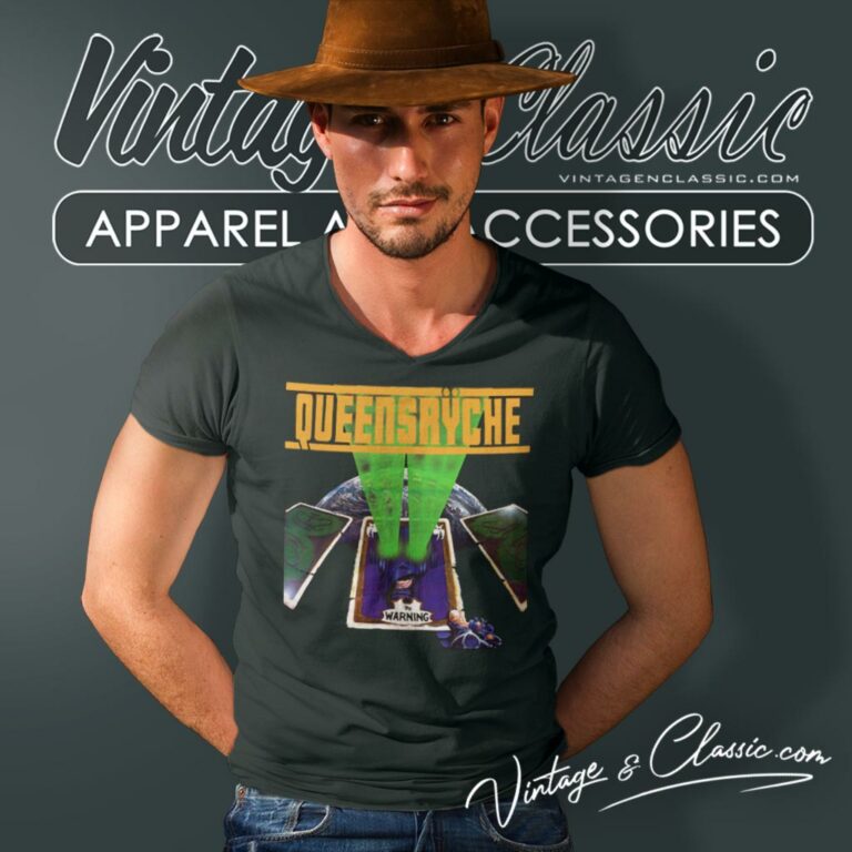 Queensryche Warning V Neck TShirt Queensryche Warning V Neck TShirt