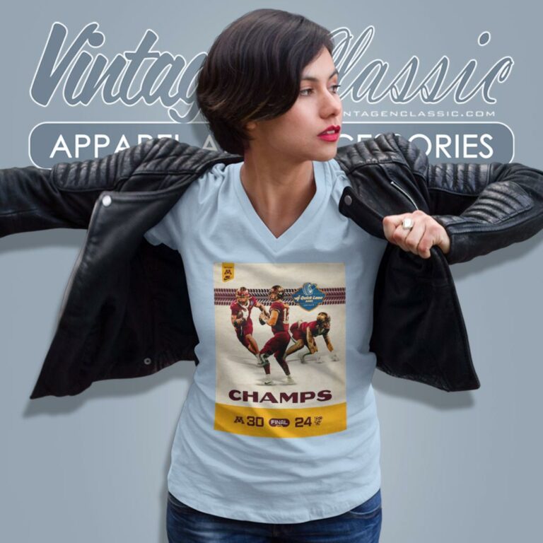 Quick Lane Bowl Minnesota Golden Gophers Champs Poster 2023 V Neck TShirt Quick Lane Bowl Minnesota Golden Gophers Champs Poster 2023 V Neck TShirt