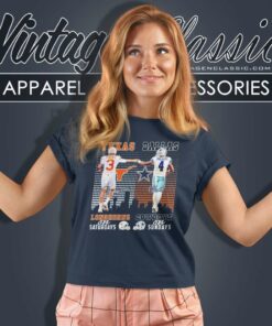 Quinn Ewers Longhorns Dak Prescott Cowboys Women TShirt