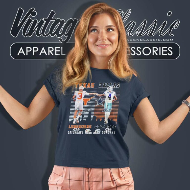 Quinn Ewers Longhorns Dak Prescott Cowboys Women TShirt Quinn Ewers Longhorns Dak Prescott Cowboys Women TShirt