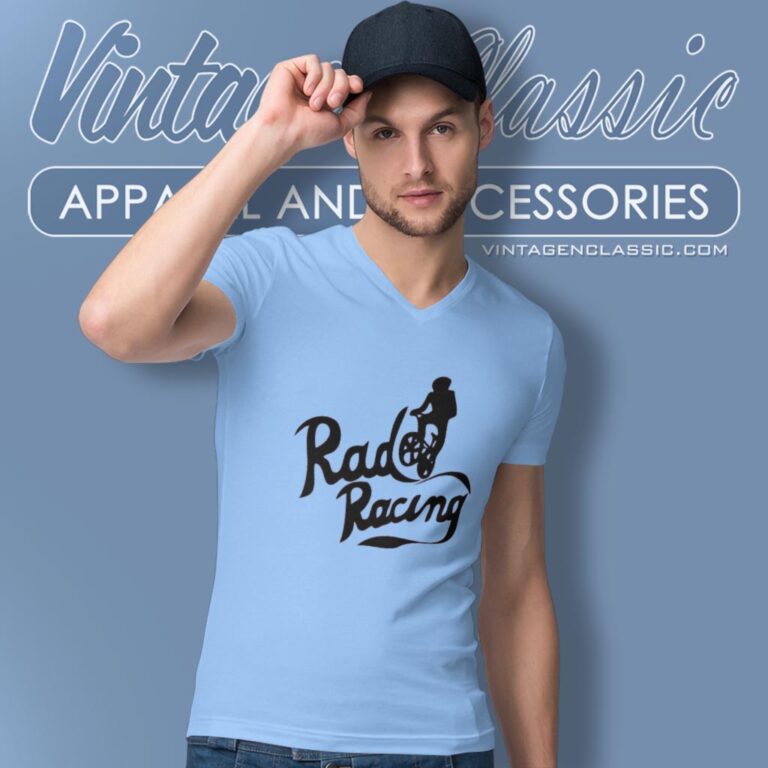 Rad Racing Shirt 80s Movie Funny V Neck TShirt Rad Racing Shirt 80s Movie Funny V Neck TShirt