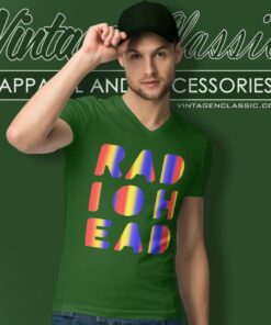 Radiohead Embellished Satin Tour V Neck TShirt