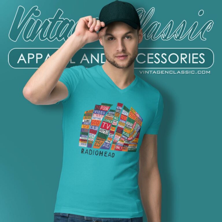 Radiohead Hail To The Thief V Neck TShirt Radiohead Hail To The Thief V Neck TShirt