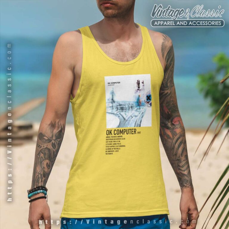 Radiohead Ok Computer Album Tank Top Racerback Radiohead Ok Computer Album Tank Top Racerback