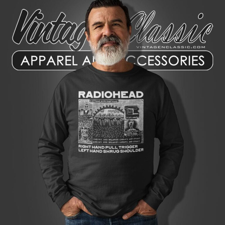 Radiohead Right Hand Pull Trigger Long Sleeve Tee Radiohead Right Hand Pull Trigger Long Sleeve Tee