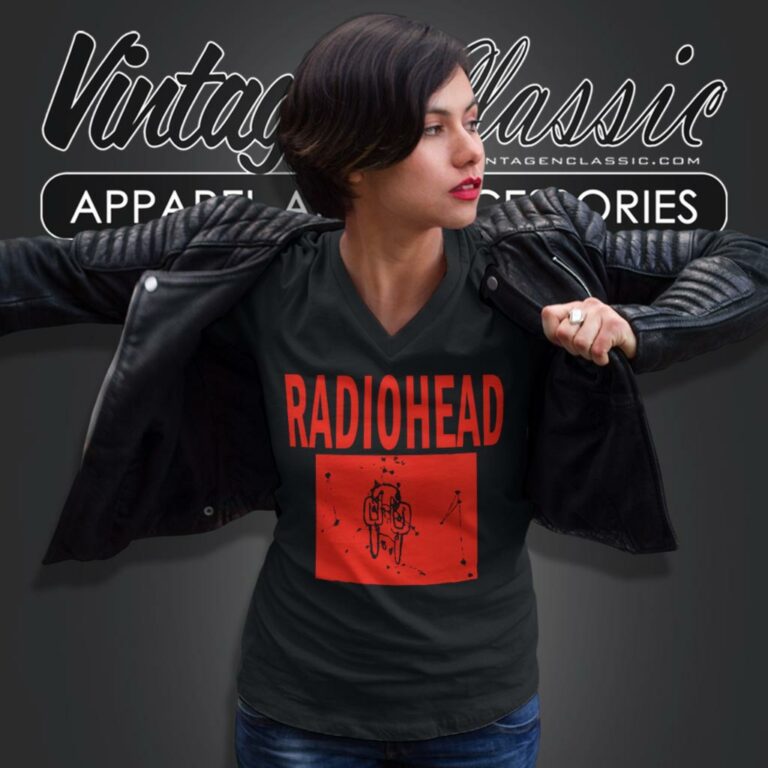 Radiohead Shirt Amnesiac By Parlophone Records V Neck TShirt Radiohead Shirt Amnesiac By Parlophone Records V Neck TShirt