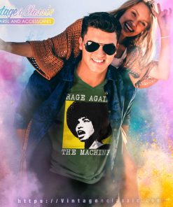 Rage Against The Machine Angela Davis V Neck TShirt