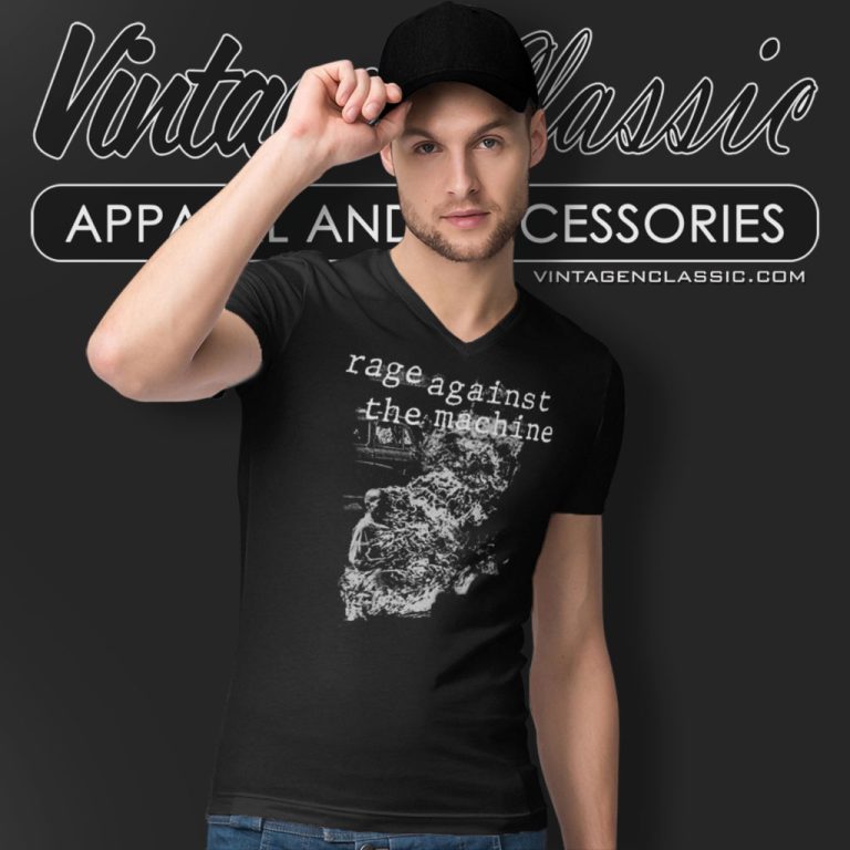 Rage Against The Machine Burning Monk V Neck TShirt Rage Against The Machine Burning Monk V Neck TShirt