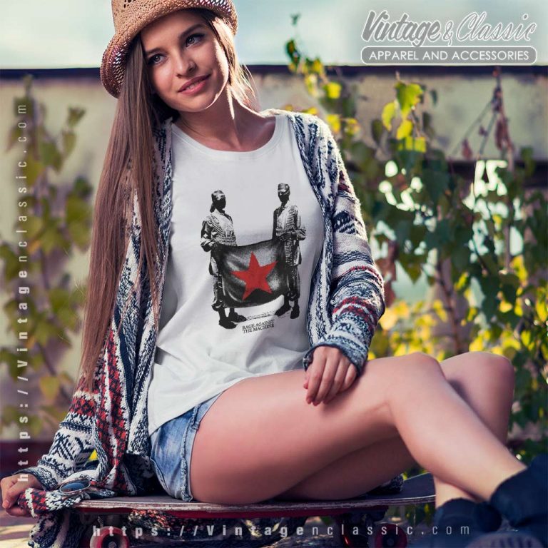 Rage Against The Machine Flagbearer Women TShirt Rage Against The Machine Flagbearer Women TShirt