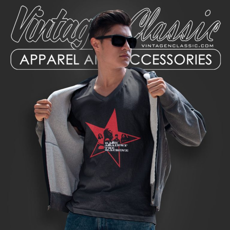 Rage Against The Machine Ratm Star V Neck TShirt Rage Against The Machine Ratm Star V Neck TShirt