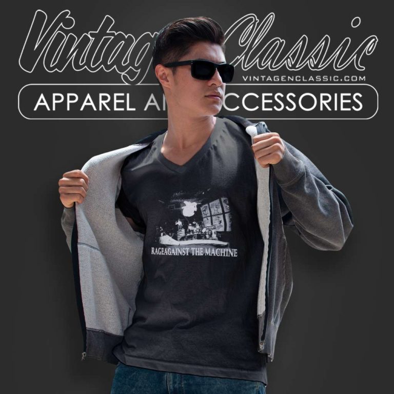 Rage Against The Machine Rock Band V Neck TShirt Rage Against The Machine Rock Band V Neck TShirt