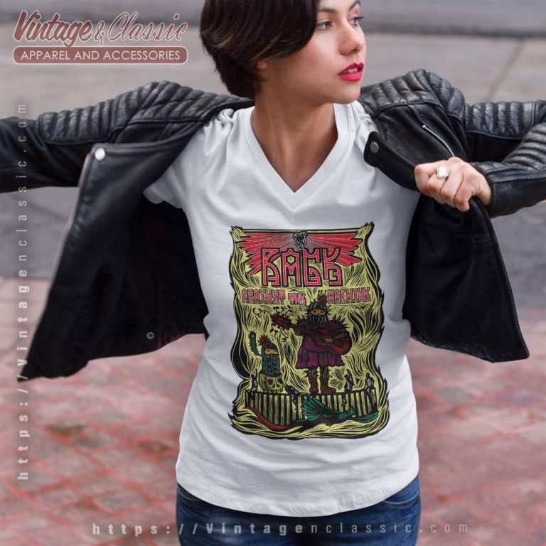 Rage Against The Machine Shirt Sin Fronteras Ni Banderas V Neck TShirt Rage Against The Machine Shirt Sin Fronteras Ni Banderas V Neck TShirt