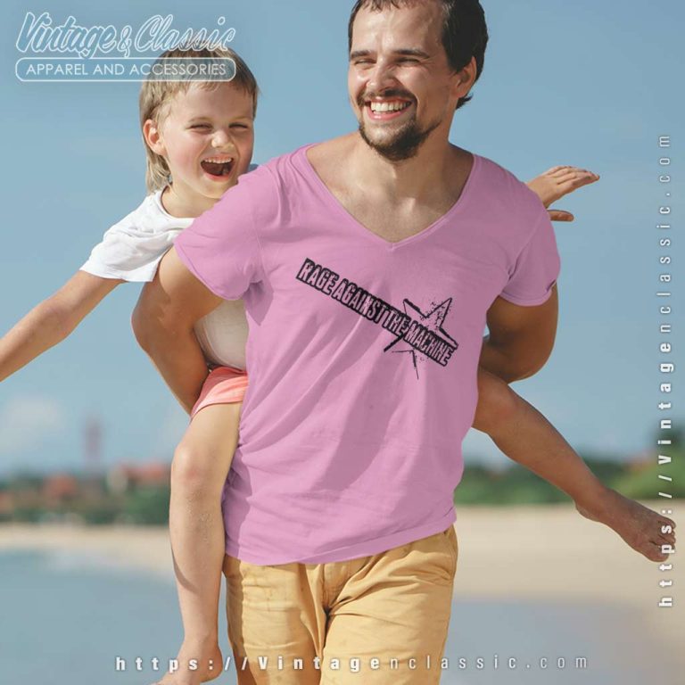 Rage Against The Machine Splatter Star V Neck TShirt Rage Against The Machine Splatter Star V Neck TShirt