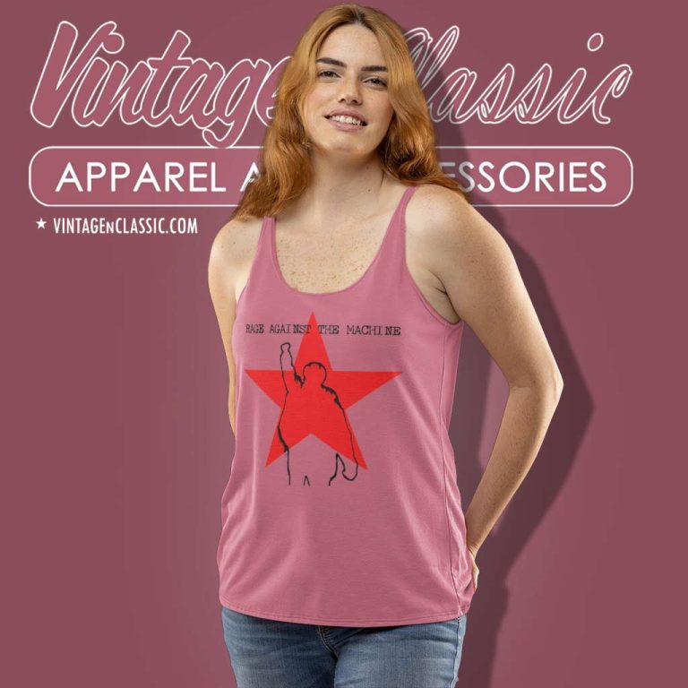 Rage Against The Machine Star Tank Top Racerback Rage Against The Machine Star Tank Top Racerback