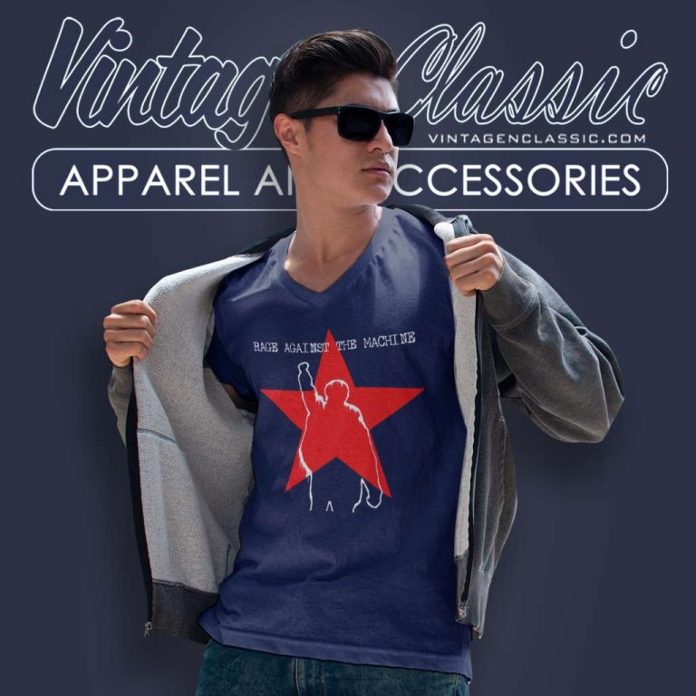 Rage Against The Machine Star V Neck TShirt Rage Against The Machine Star V Neck TShirt