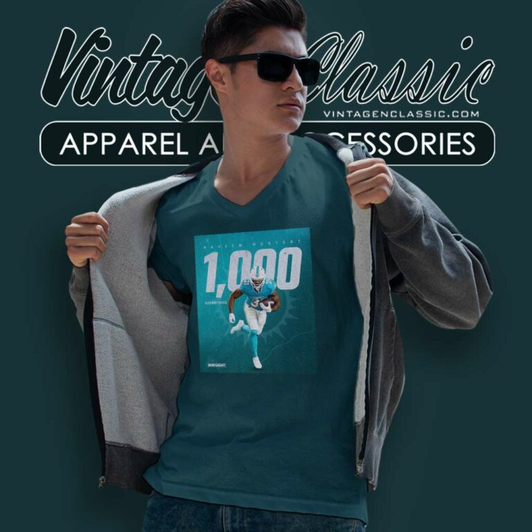 Raheem Mostert 1000 Rushing Yards V Neck TShirt Raheem Mostert 1000 Rushing Yards V Neck TShirt