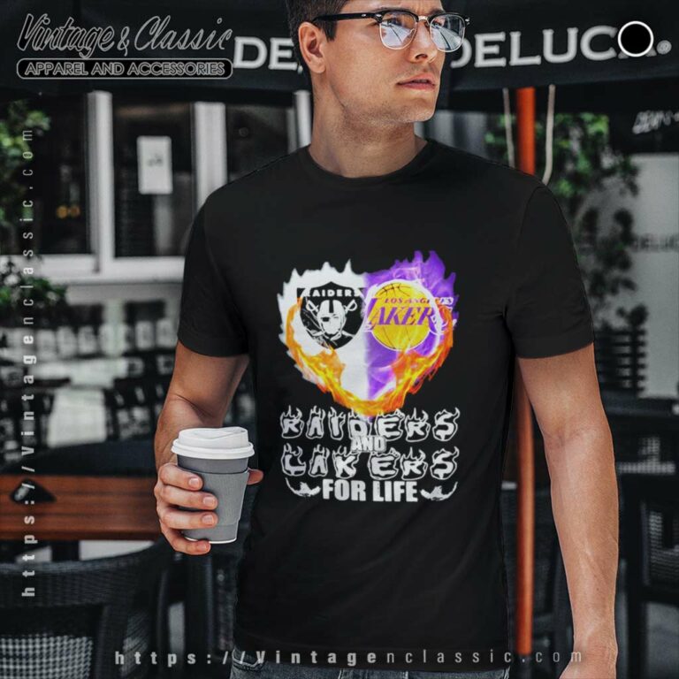 Raiders And Los Angeles Lakers For Life Logo Team Football In My Heart T Shirt Raiders And Los Angeles Lakers For Life Logo Team Football In My Heart T Shirt